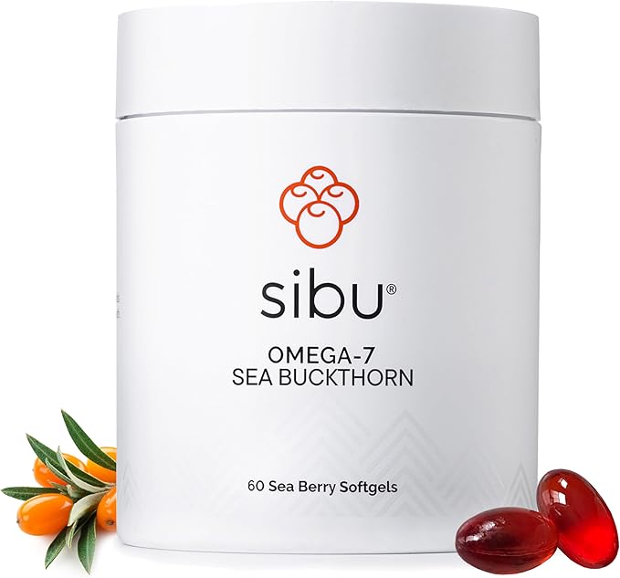 sibu Sea Buckthorn Omega-7 Softgels Starter Kit (60ct, 30 Day Supply) – Supplement for Healthy Skin, Hair, Nails and Dryness
