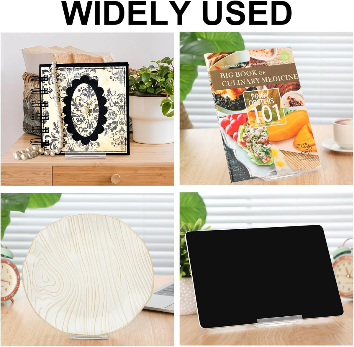 24 Pack Acrylic Book Stand for Display Adjustable, 5.91in H