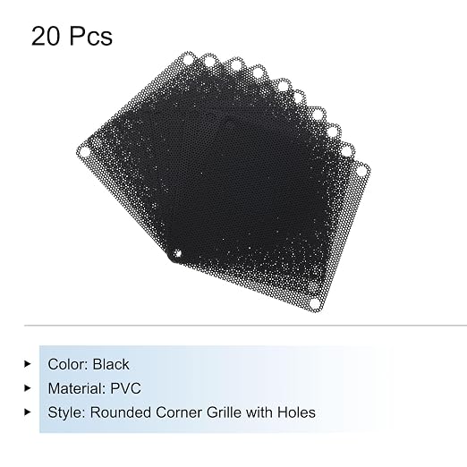 MECCANIXITY 20PCS PC Dust Filter, 80mmx80mm PVC Computer Case Cooler Dustproof
