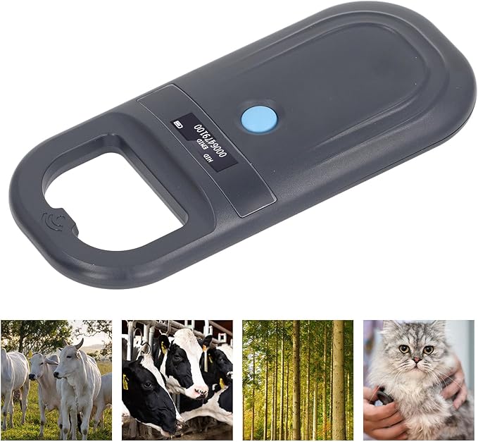 FILFEEL Pet Microchip Scanner, Handheld Animal ID Reader with USB Rechargeable 800mAh Battery and OLED Display, for Dog Cat Pig ISO11784 85 FDX B EMID