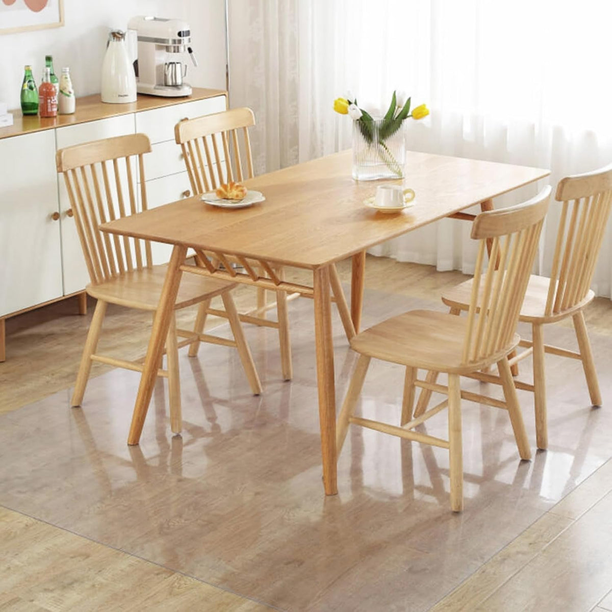 Clear Office Chair Mat for Hardwood Floor, 48 x 60 in Desk Floor Protector