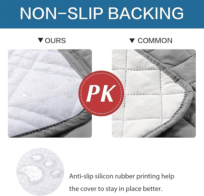 Waterproof Dog Bed Covers for Couch Protection, Water-Resistant Soft Dog Pet Blanket Anti-Slip Dog Blanket for Bed, for Furniture Bed Couch Sofa (Light Gray,52x82inch)