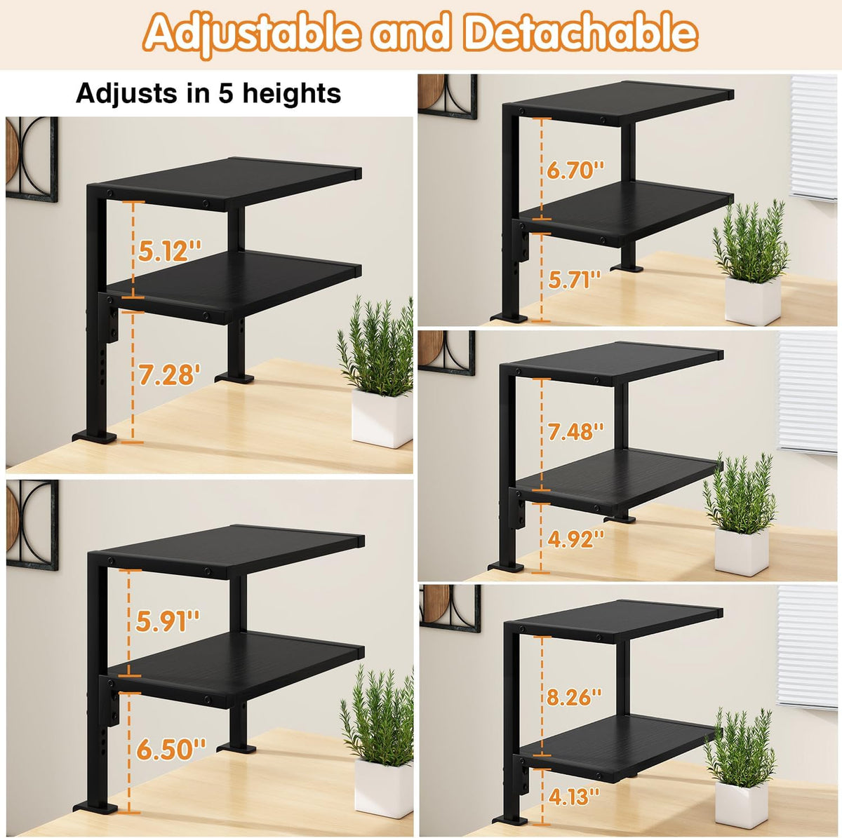 IBUYKE Clamp on Desk Organizer Shelf,Desk Extender Shelves UTMZ007B