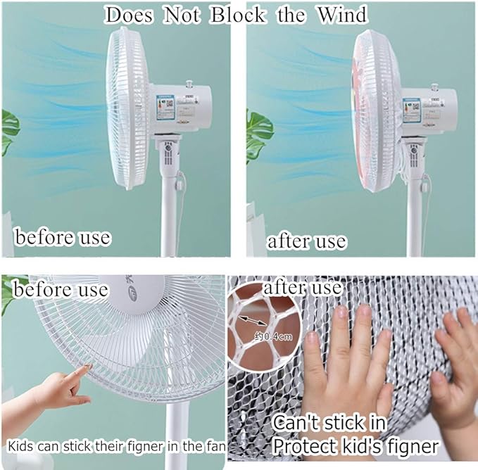 2 Pack-18" Fan Safety Protection Cover, Kid Children Finger Protect Fan Net