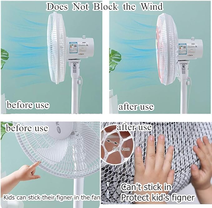 2 Pack - 18" Fan Safety Protection Cover, Kids Finger Protect Fan Net Guard
