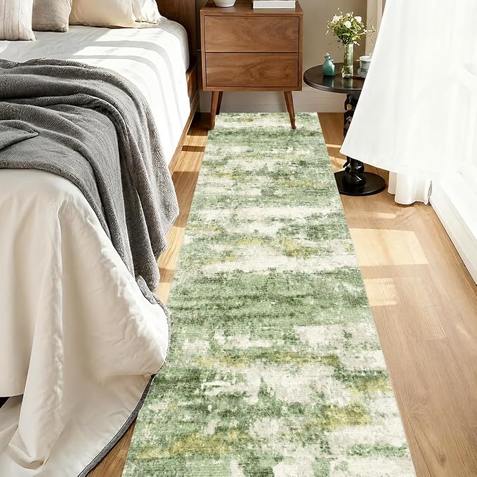 2x5 Washable Runner Rugs，Modern Abstract Rug Runner, Ultra-Thin Kitchen Runner