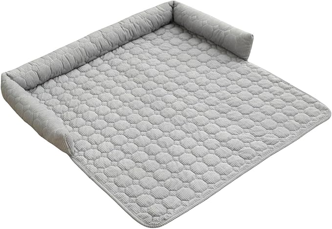 Luxurious Calming Dogs/Cats Bed Mats, Dog Couch Covers Protector, Dog Bed Fluffy Plush Mat for Furniture Protector with Removable Washable Cover for Large Medium Small Dogs and Cats (Light Gray)