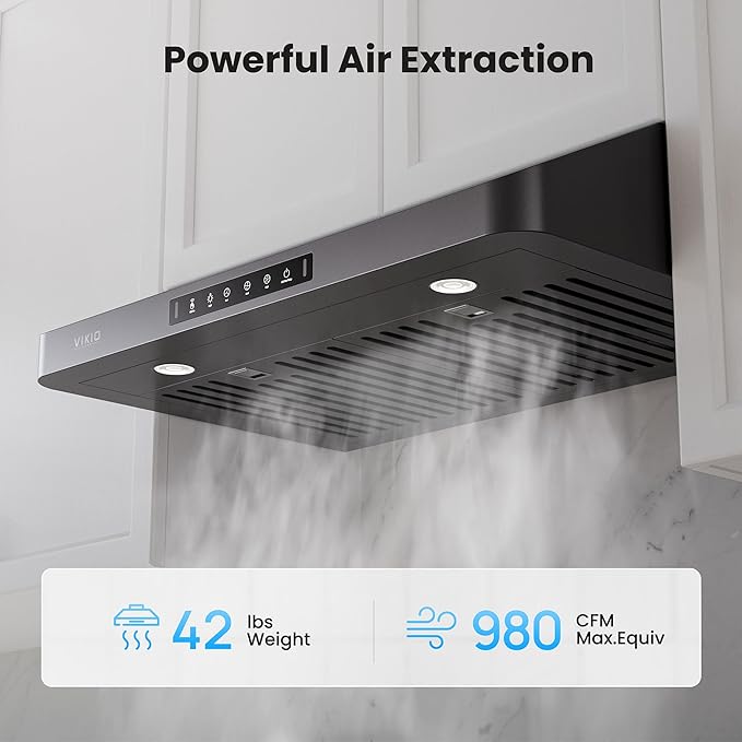36 inch Black Undercabinet Range Hood, 980CFM Kitchen Range Hood