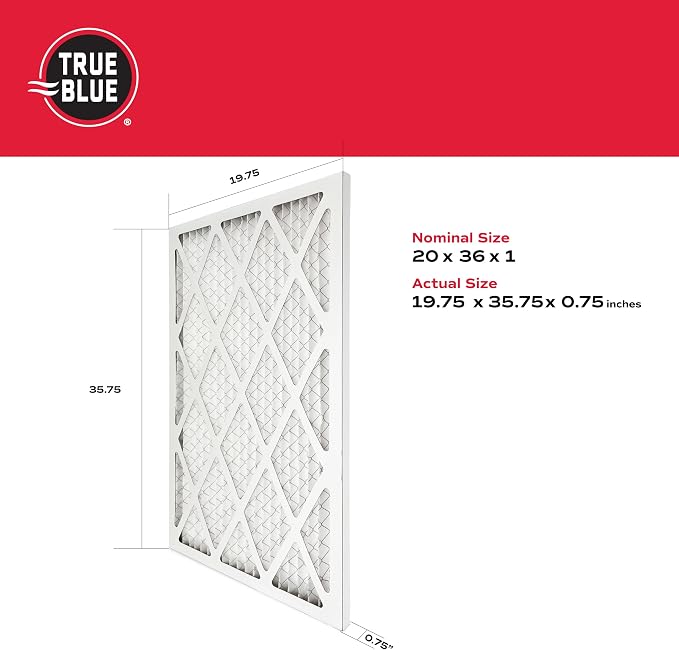 True Blue Allergen 20x36x1 Air Filter, MERV 11
