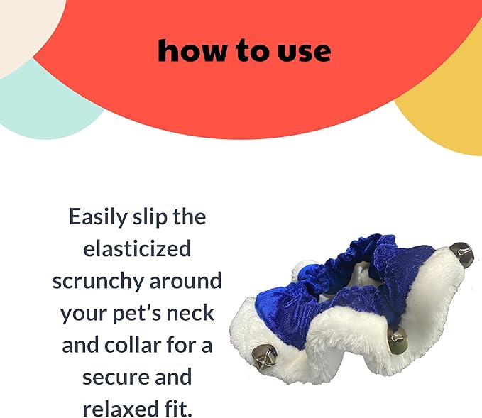 Huxley & Kent Ruff Pet Scrunchy | Hanukkah (Extra-Large) | Festive Christmas/Holiday Neckwear for Dogs/Cats | Fun Stretchable Costume Accessory | Soft Collar with Bells
