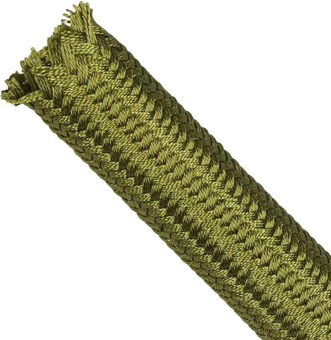 Polyamide Cable Sleeve, 10ft Flexible Expandable Braided Sleeving, Cable Management Sleeve for TV Computer Office Home Entertainment (Green, 1/4")