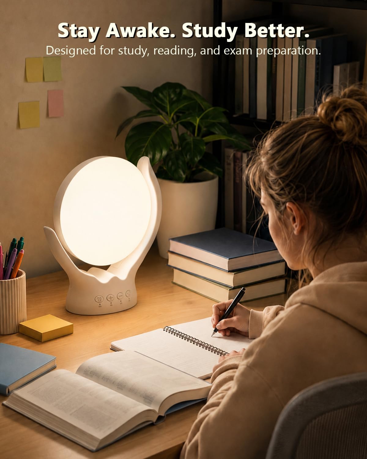 Voraiya Light Therapy Lamp, UV-Free 10000 Lux Sun Lamp, 210° Rotatable, 3 Color Temperatures, 5 Brightness Levels, 4 Timer Settings with Memory, Daylight Lamp for Home Office Desk