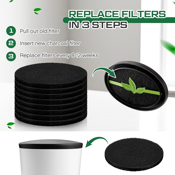 Pangda 8 Pack Oval-Shaped Charcoal Filters