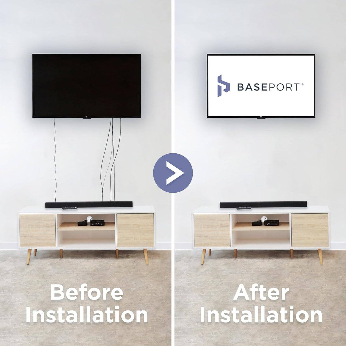 BASEPORT in Wall Cable Management Kit, Complete TV Cable Hider Wall Kit