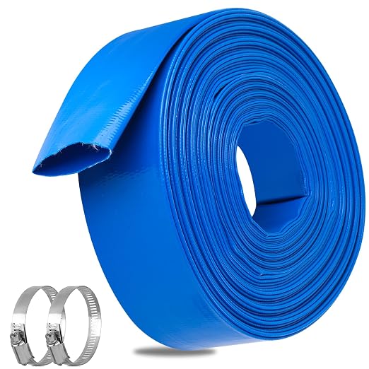 OCGIG 2" x 50 FT Pool Backwash Hose, Heavy-Duty Lay Flat Discharge PVC Hose