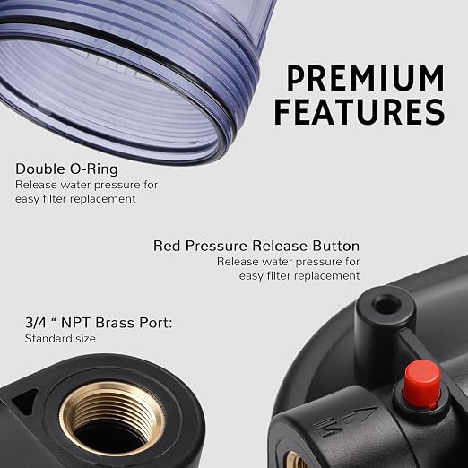 Airthereal Whole House Water Filter Housing, Sediment Filter