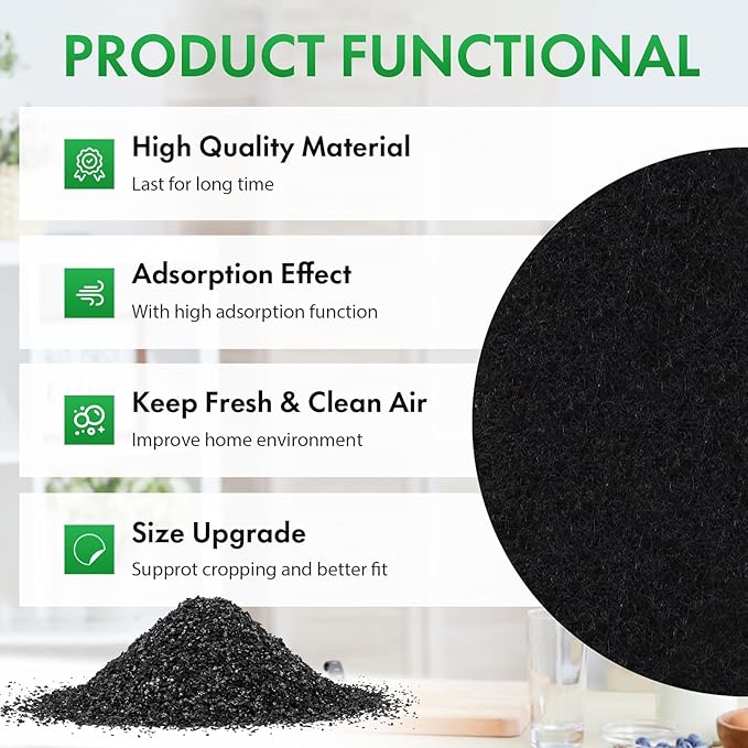 ENLOY 7.25 Inch Charcoal Filters