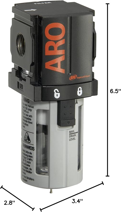 ARO Ingersoll Rand ARO F35121-400-VS Air Line Filter, 1/4" NPT
