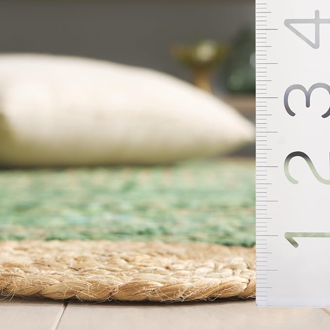 SAFAVIEH Cape Cod Collection 6' Round Green/Natural CAP201Y Handmade Boho