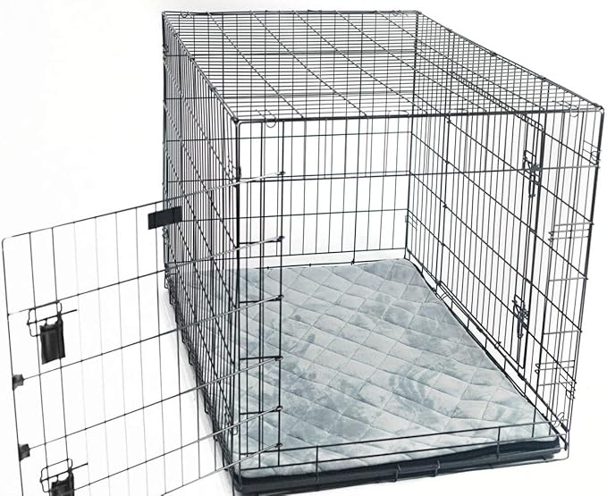 4Knines Extra Large Dog Crate Mat – Waterproof, Non-Slip, Machine Washable Crate Mat – Soft, Durable Kennel Mat for Dogs – Pet Bed for Crates, Travel or Home Use - Extra Large (Black) (Pack of 2)