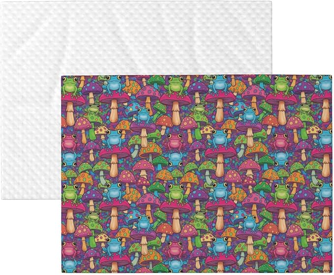 Pet Blanket for Couches and Beds, Watercolor Frogs Trippy Mushroom Cartoon, Reversible Double Sided Plush Design with Soft Bumpy Texture and Smooth Surface, Furniture Protector