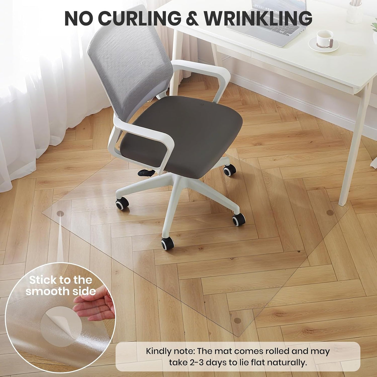 Clear Office Chair Mat for Hardwood Floor, 36 x 48 in Desk Floor Protector