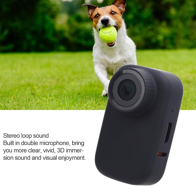 Pet Body Worn Camera, HD Resolution Wearable Body Cam for Dogs and Cats, Water Pet Action Camera with Lightweight Design for Outdoor Travel and Daily Adventures (Black)