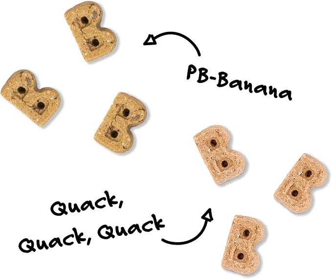 Bocce's Bakery PB & Banana Cookie + Quack Quack Quack Biscuit Dog Treat Bundle – Natural, Wheat-Free Biscuits and Soft & Chewy Cookies Made with Real Ingredients & Baked in The USA – 2 Pack Bundle
