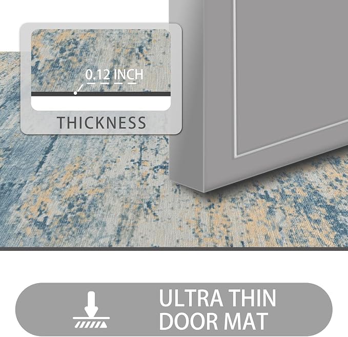 Ultra Thin Door Mat Indoor Entrance, 1/10 in Thin Door Mats