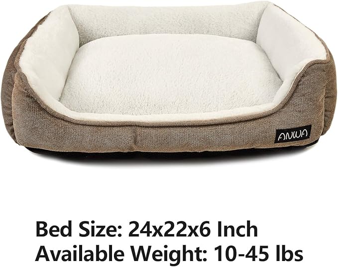 Durable Square Dog Bed - Machine Washable, Comfortable for Small & Medium Puppies