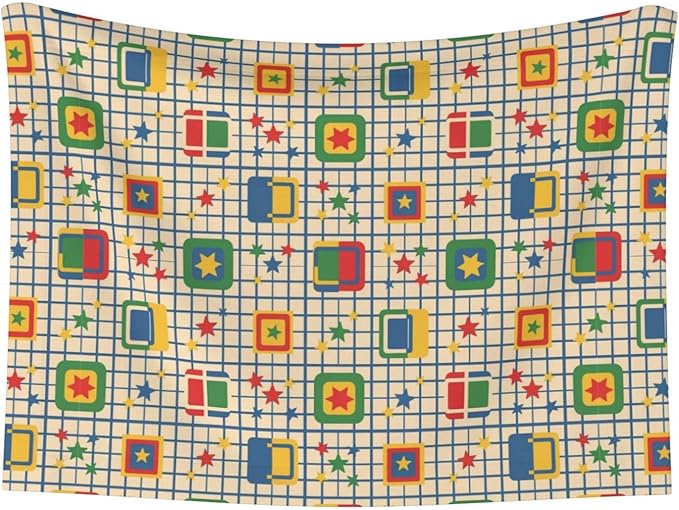Reversible Pet Blanket for Easy Cleaning Maintenance, Abstract Mid Century Modern Grid, Double Sided Plush Dot Design Means Double Use Between Washes for Convenience