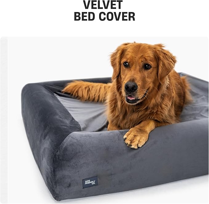 DF Co. Velvet Easy Fit Dog Bed Cover | Velvet Lining for Ultimate Comfort, Protect Original Bed, Machine Washable, Elastic Design, Allergy Management (Beige, S)