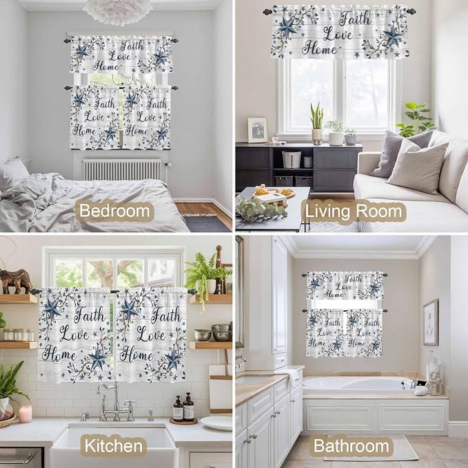 Farmhouse Kitchen Curtains Set 3 Piece