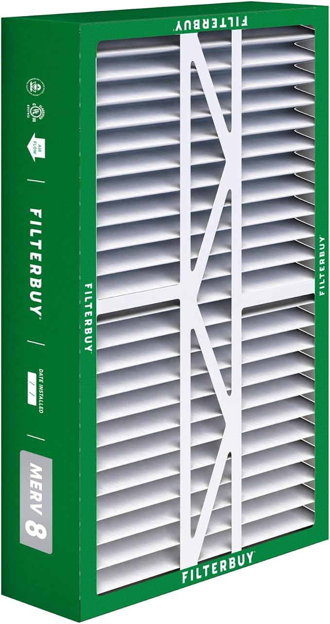 Filterbuy 16x25x5 Air Filter MERV 8 Essential Dust & Allergy Defense, Pleated