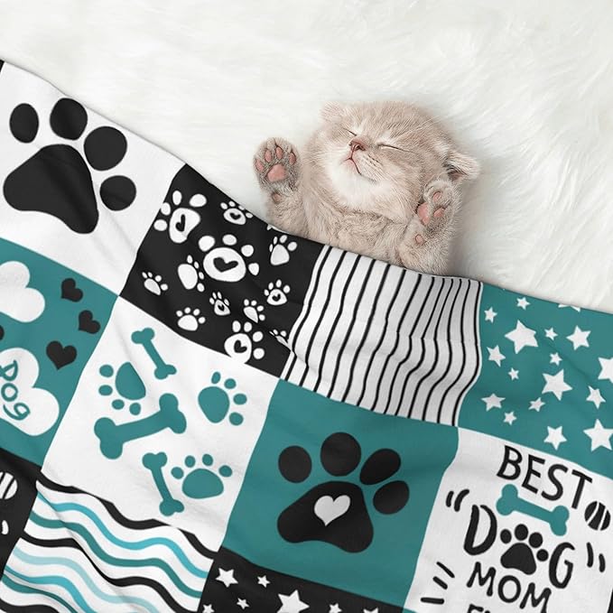 Paws Blanket for Dog Cat - Dog Puppy Blankets 40x30 Stripes Love Bones Throw Blanket for Couch