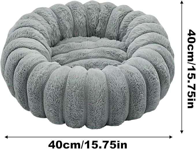 Cat Donut Bed | Cozy Warm Washable Dog Bed,Plush Pet Cushion Non-Slip Pet Furniture for Apartment Travel Corner Home Bedroom Outdoor Offices Indoor Floor Balcony