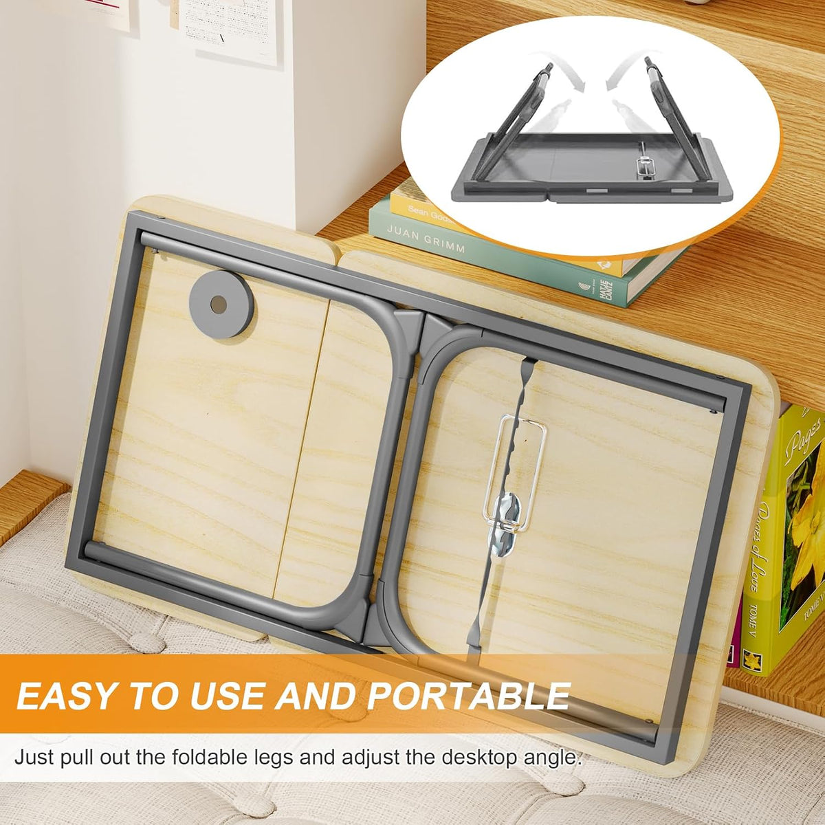 Laptop Desk for Bed, Adjustable Laptop Stand with 5 Different Angles