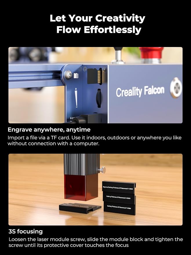 Creality 72000mW Output Power Laser Engraver, Falcon Pro 10W