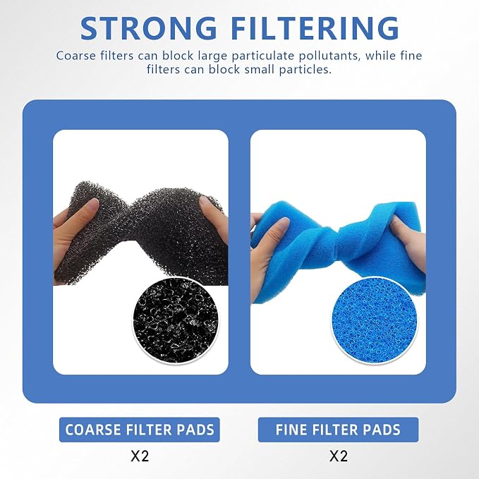 2 Sets Replacement Pond Filter Pads