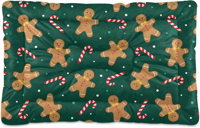 Pet Bed Christmas Gingerbread Man Dog Bed Mat Absorbing Non Slip Pad Pet Sleeping Mat for Small, Medium, and Large Dogs Puppy Cat 36 in x 24 in