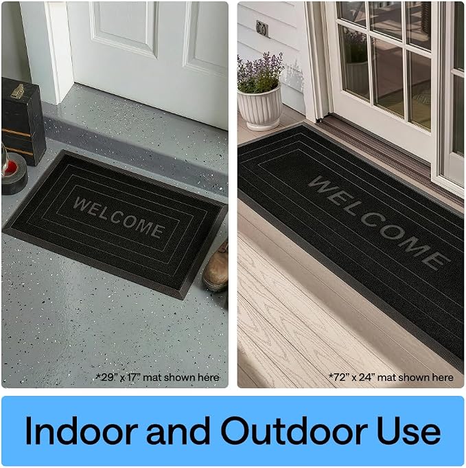 GORILLA GRIP 100% Waterproof All-Season WeatherMAX Doormat 35x23, US Designed