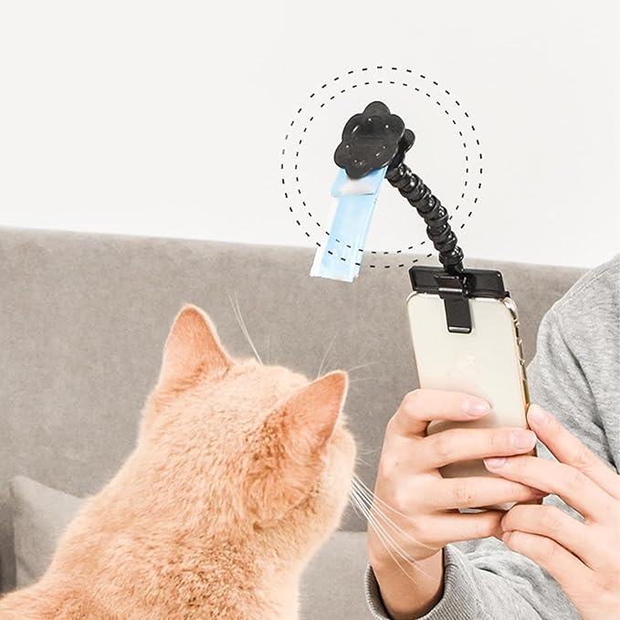 Dog Selfie Treat Clip, Rotatable Phone Camera Attachment, Plastic, Stable Firm Grip - Adjustable Angle, Easy to Install, Perfect for Pet Photos and Videos