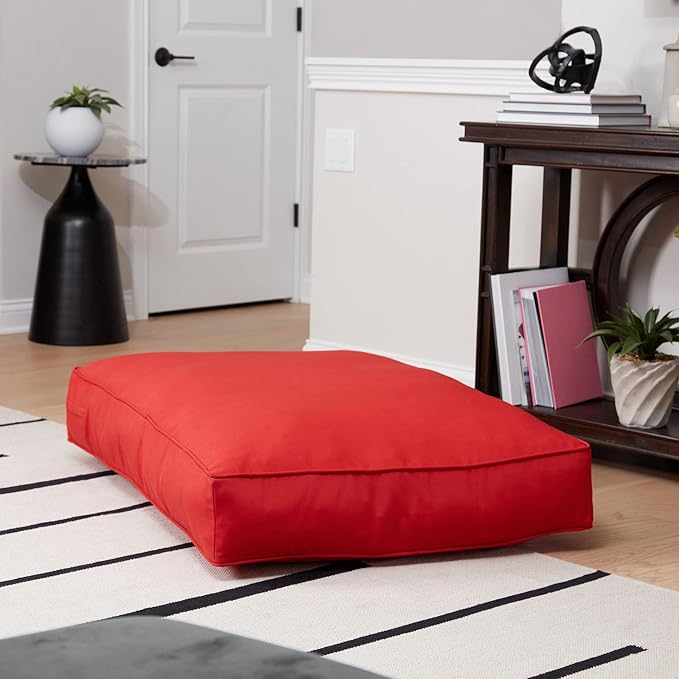 Charlie Rectangle Indoor/Outdoor Pillow Style Dog Bed, Salsa, Medium (30" x 42")