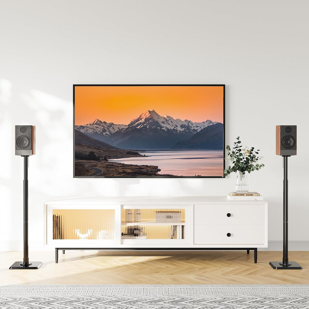 Mounting Dream Height Adjustable Speaker Stands for Bookshelf Speakers