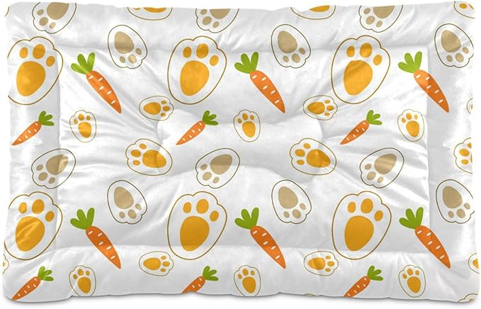 Pet Bed Rabbit Paw Carrot Dog Bed Mat Absorbing Non Slip Pad Pet Sleeping Mat for Small, Medium, and Large Dogs Puppy Cat 36 in x 24 in