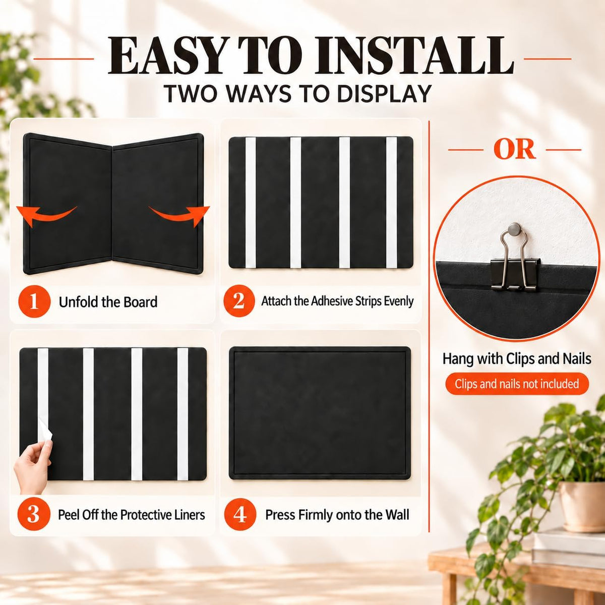Felt Bulletin Board 71x47 inches, Black Pinboards for Wall Decor