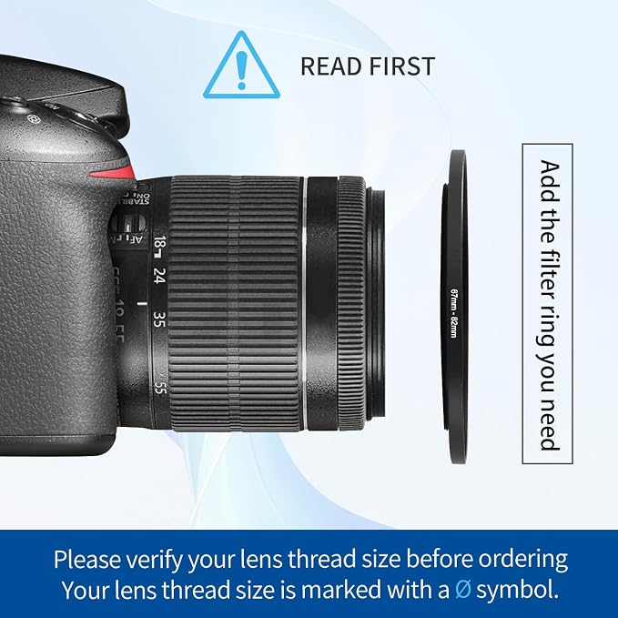 67-82mm Step-Up Ring Adapter, 67mm to 82mm Step Up Filter Ring