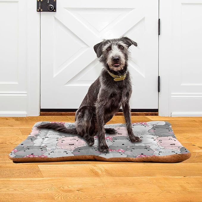 Pet Bed Hippo Cartoon Dog Bed Mat Absorbing Non Slip Pad Pet Sleeping Mat for Small, Medium, and Large Dogs Puppy Cat 36 in x 24 in