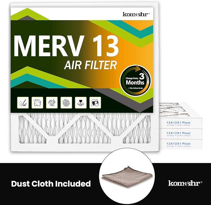 8x8x1 Air Filter MERV 13, HVAC/Furnace AC Filter Replacement, Dust