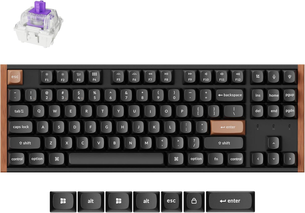 Keychron K8 HE TKL Wireless Custom Mechanical Keyboard, Hall Effect 80%